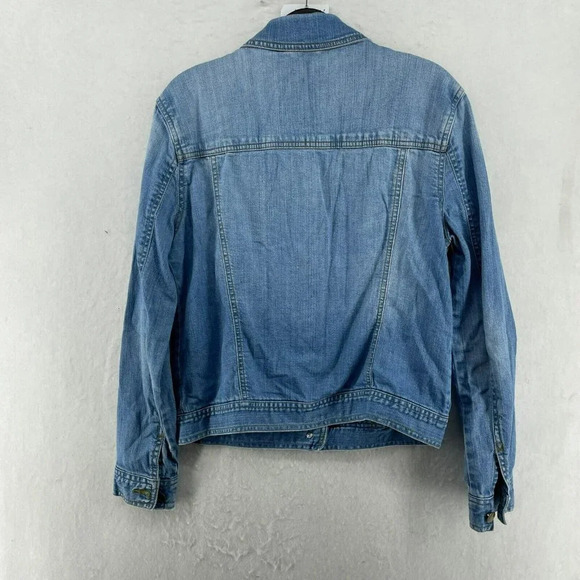 Forever 21 Jean Jacket Women's Sz S Light Wash Blue Button Pocket Denim Collared - Picture 2 of 12